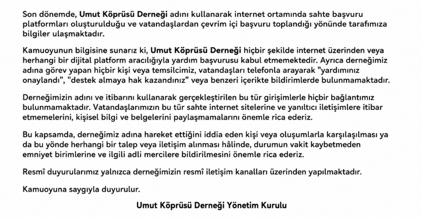Önemli Duyuru